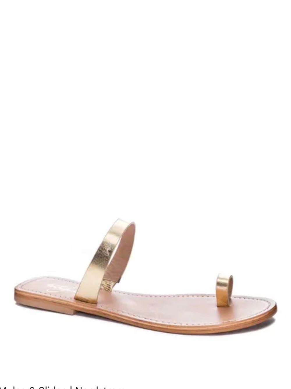 42 GOLD Zola Slide Sandals in metallic gold